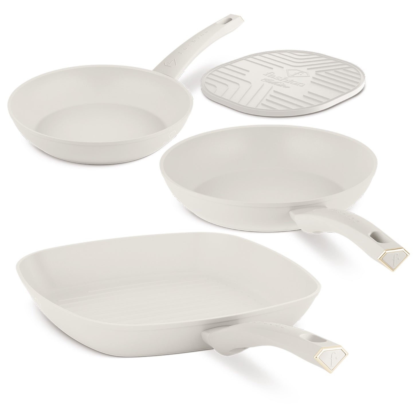 Fashion By Berlinger Haus 4 Piece TitanPro Non-Stick Frypan Set - Cream