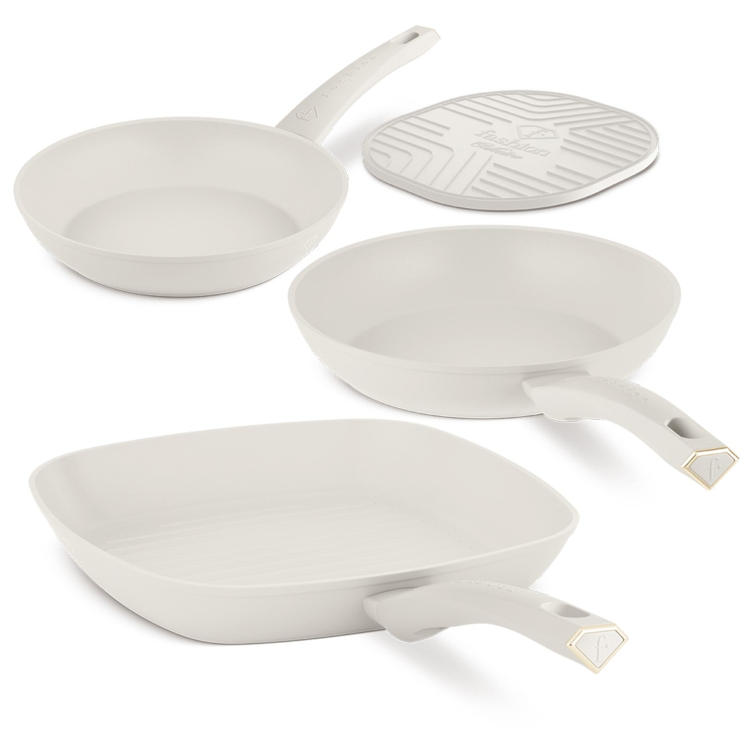 Fashion By Berlinger Haus 4 Piece TitanPro Non-Stick Frypan Set - Cream
