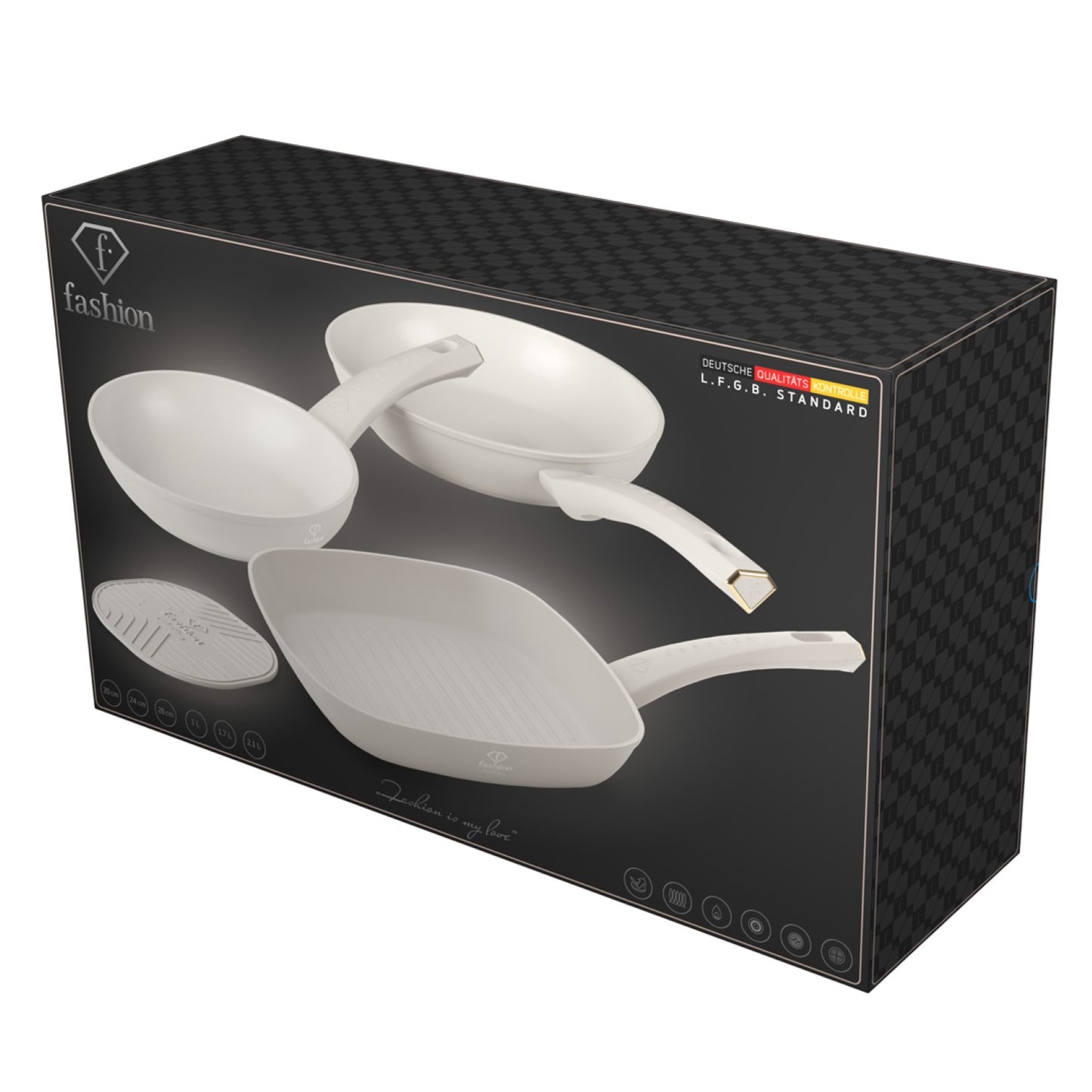 Fashion By Berlinger Haus 4 Piece TitanPro Non-Stick Frypan Set - Cream