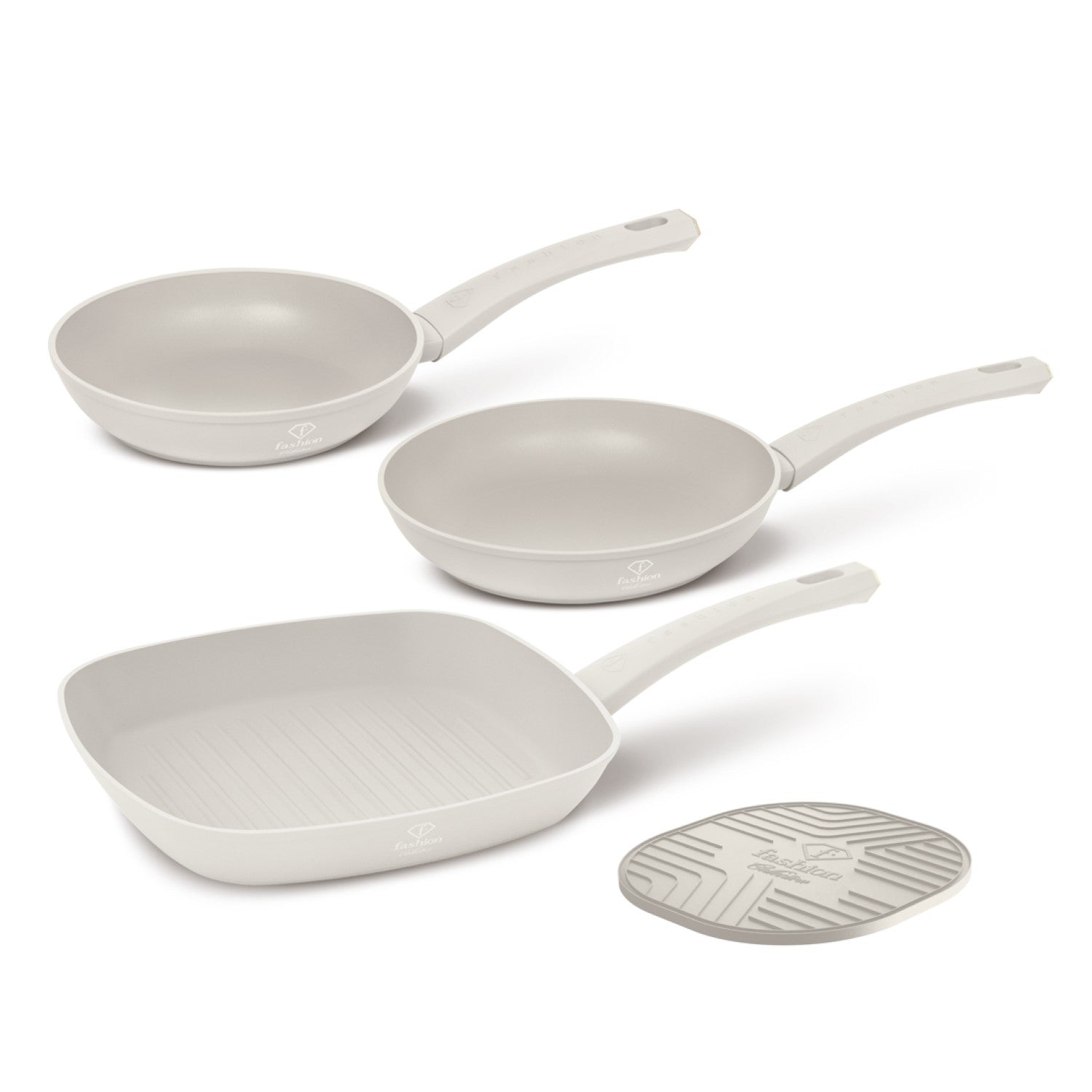 Fashion By Berlinger Haus 4 Piece TitanPro Non-Stick Frypan Set - Cream