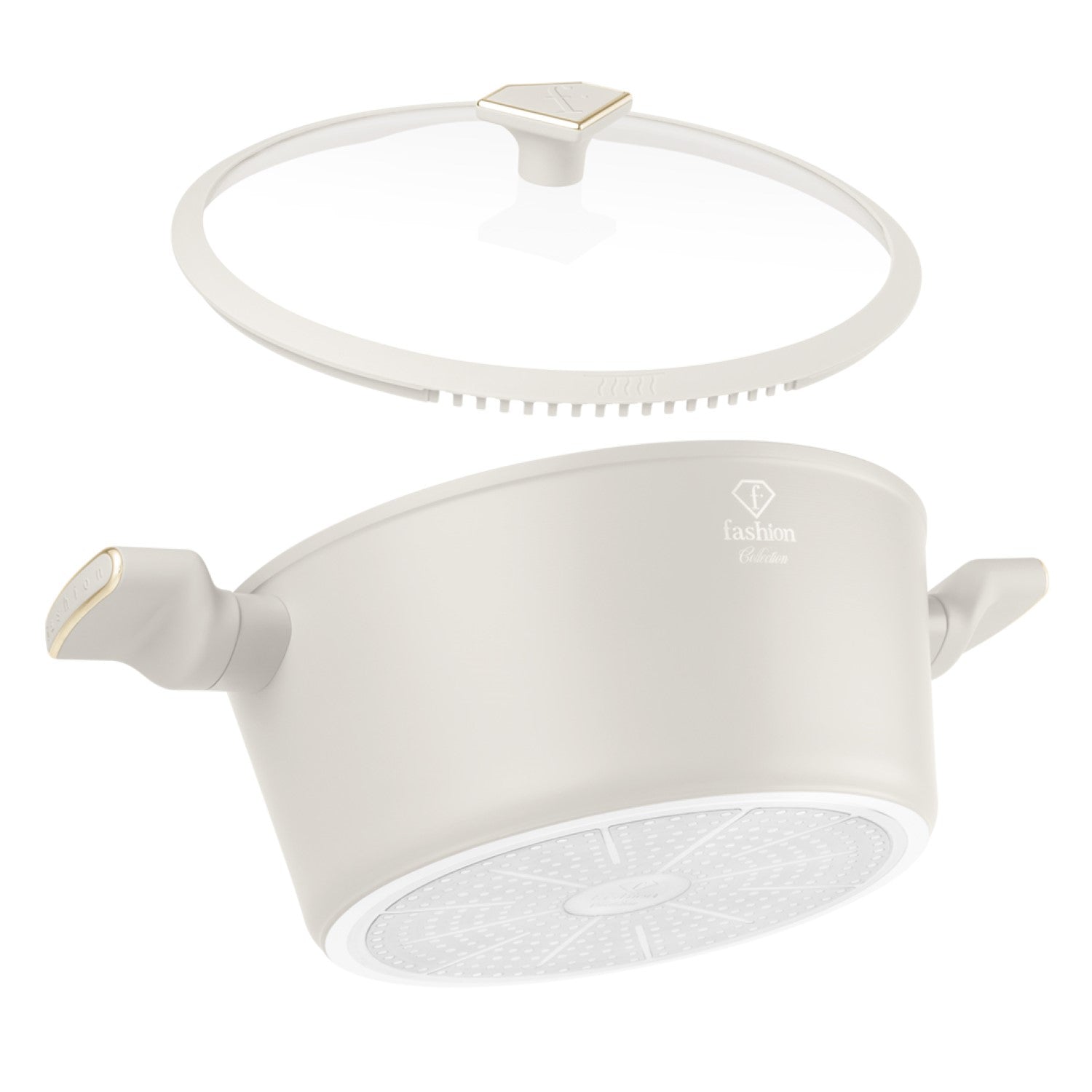 Fashion By Berlinger Haus 10 Piece TitanPro Non-Stick Cookware Set - Cream