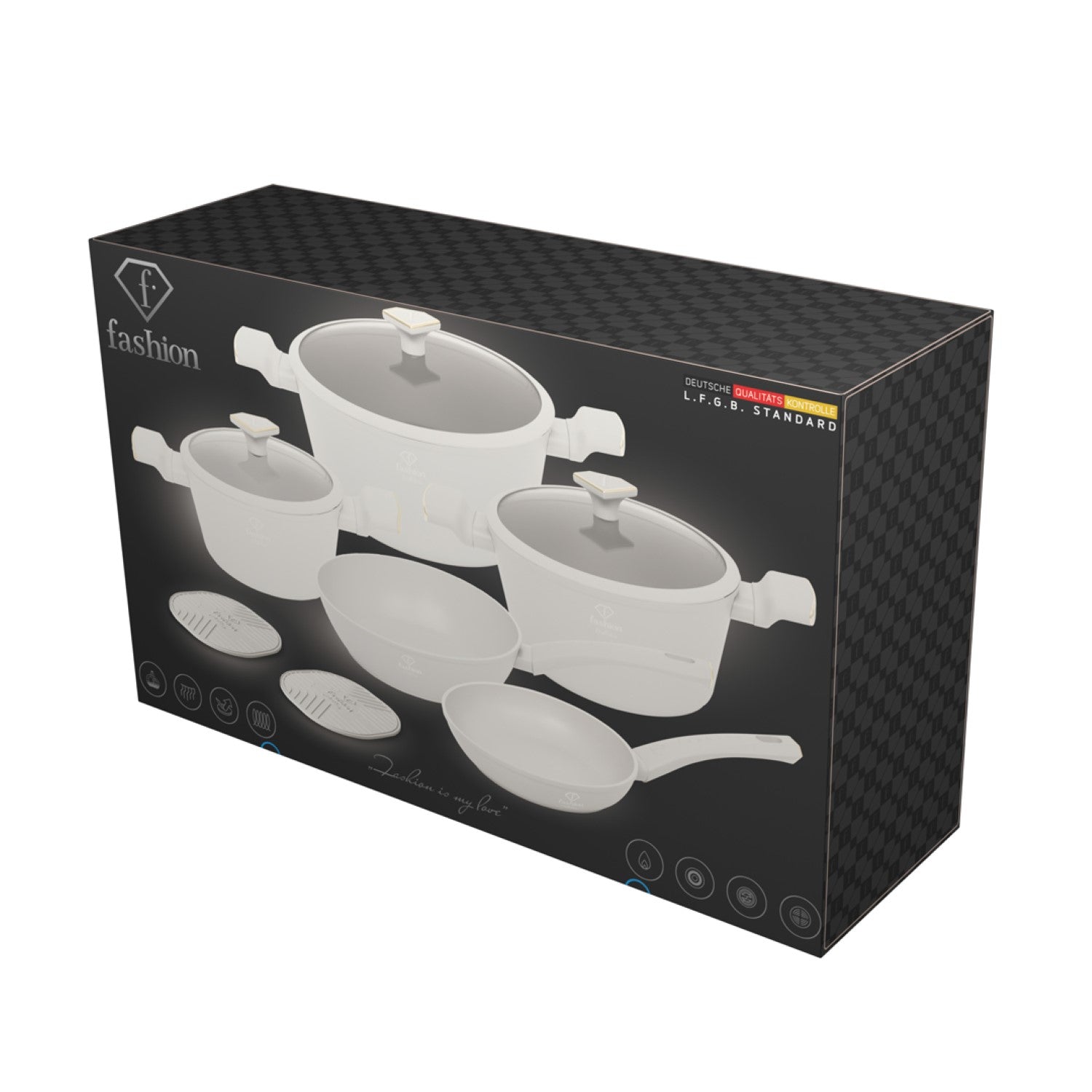 Fashion By Berlinger Haus 10 Piece TitanPro Non-Stick Cookware Set - Cream