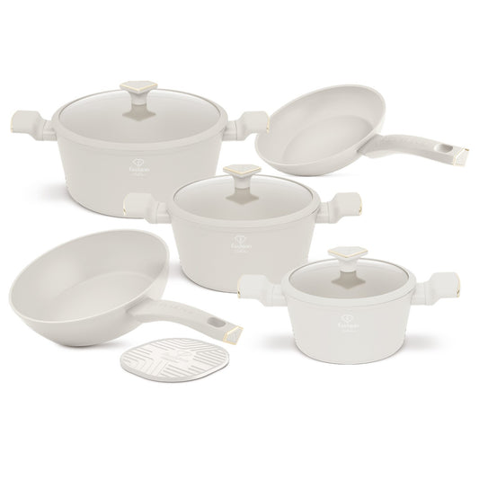 Fashion By Berlinger Haus 10 Piece TitanPro Non-Stick Cookware Set - Cream