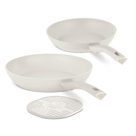 Fashion By Berlinger Haus 3-Piece Titan Pro Non-Stick Frypan Set - Matt Cream