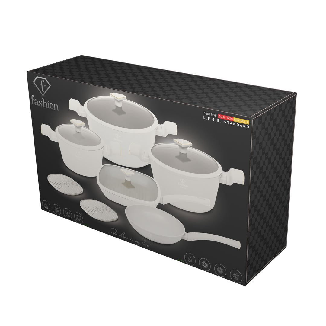 Fashion By Berlinger Haus 11-Piece Titan Pro Non-Stick Cookware Set - Matt Cream