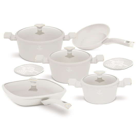 Fashion By Berlinger Haus 11-Piece Titan Pro Non-Stick Cookware Set - Matt Cream