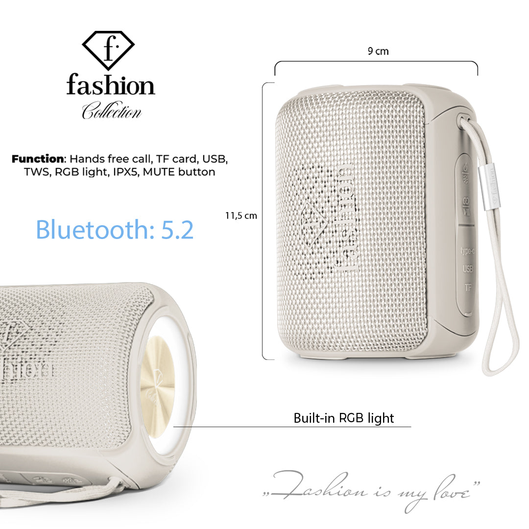 Fashion By Berlinger Haus Wireless Bluetooth Speaker - Matte Cream