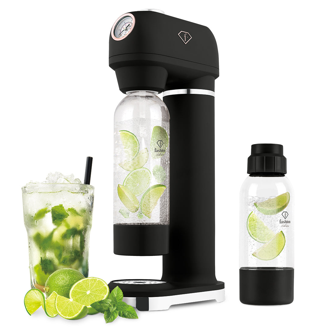 Fashion By Berlinger Haus Soda Maker with 2 Bottles and Barometer - Black Rose