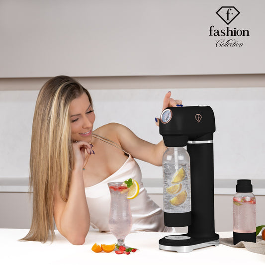 Fashion By Berlinger Haus Soda Maker with 2 Bottles and Barometer - Black Rose