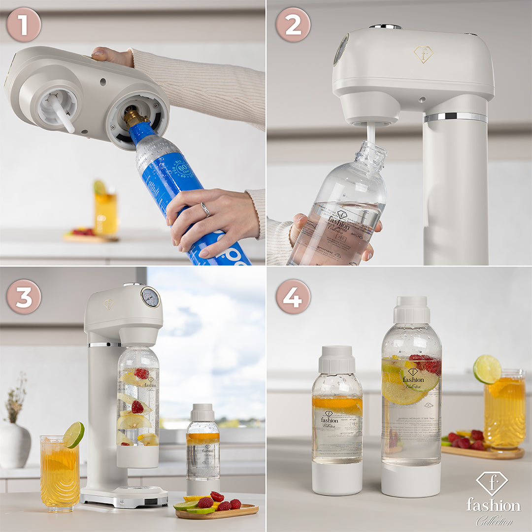 Fashion By Berlinger Haus Soda Maker with 2 Bottles and Barometer - Cream