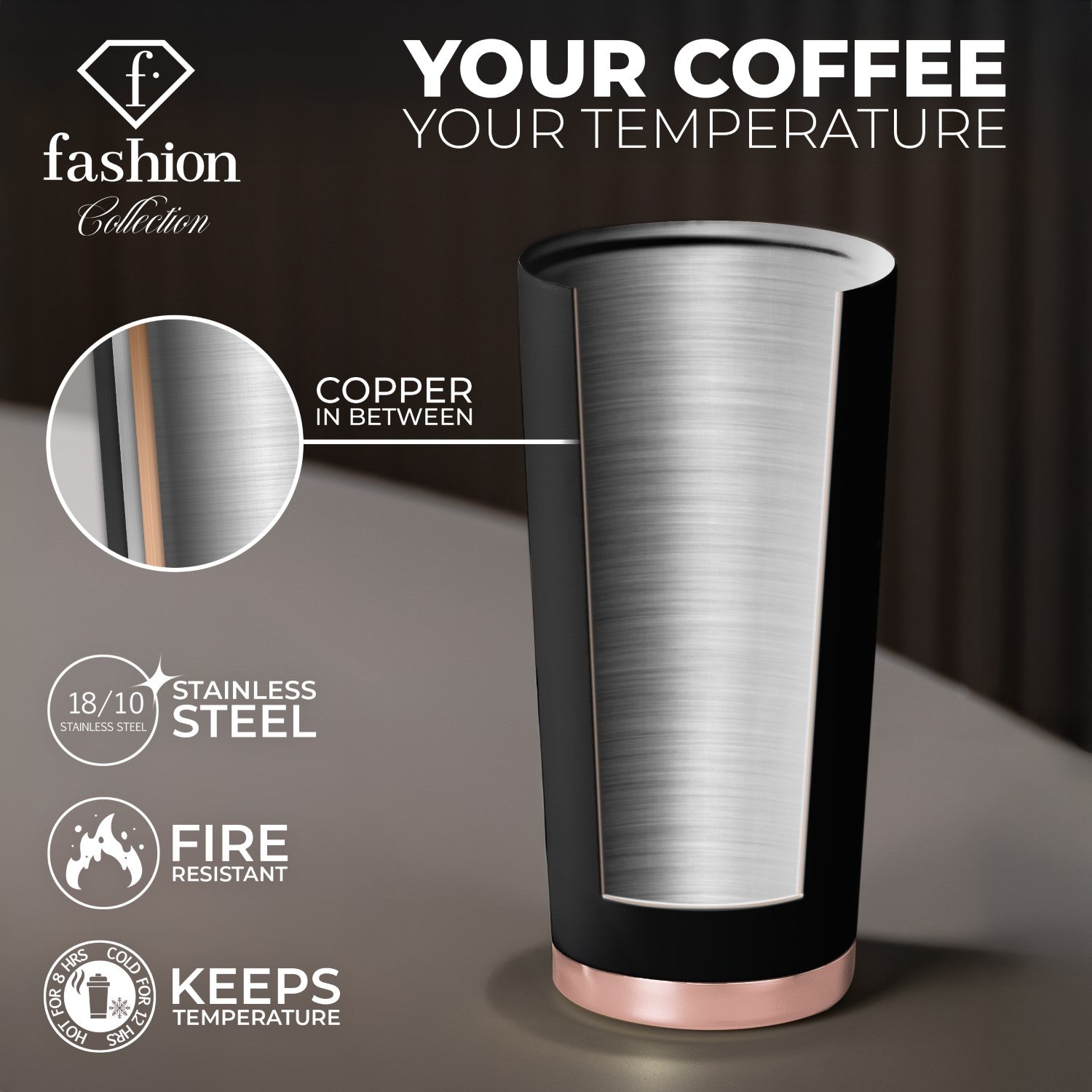 Fashion By Berlinger Haus 0.5L Coffee Mug - Matte Black