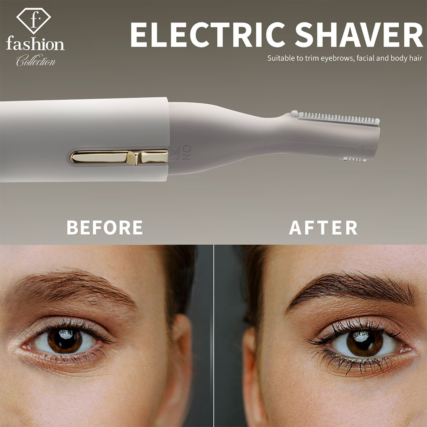 Fashion By Berlinger Haus 2-in-1 Heated Eyelash Curler & Electric Shaver - Cream