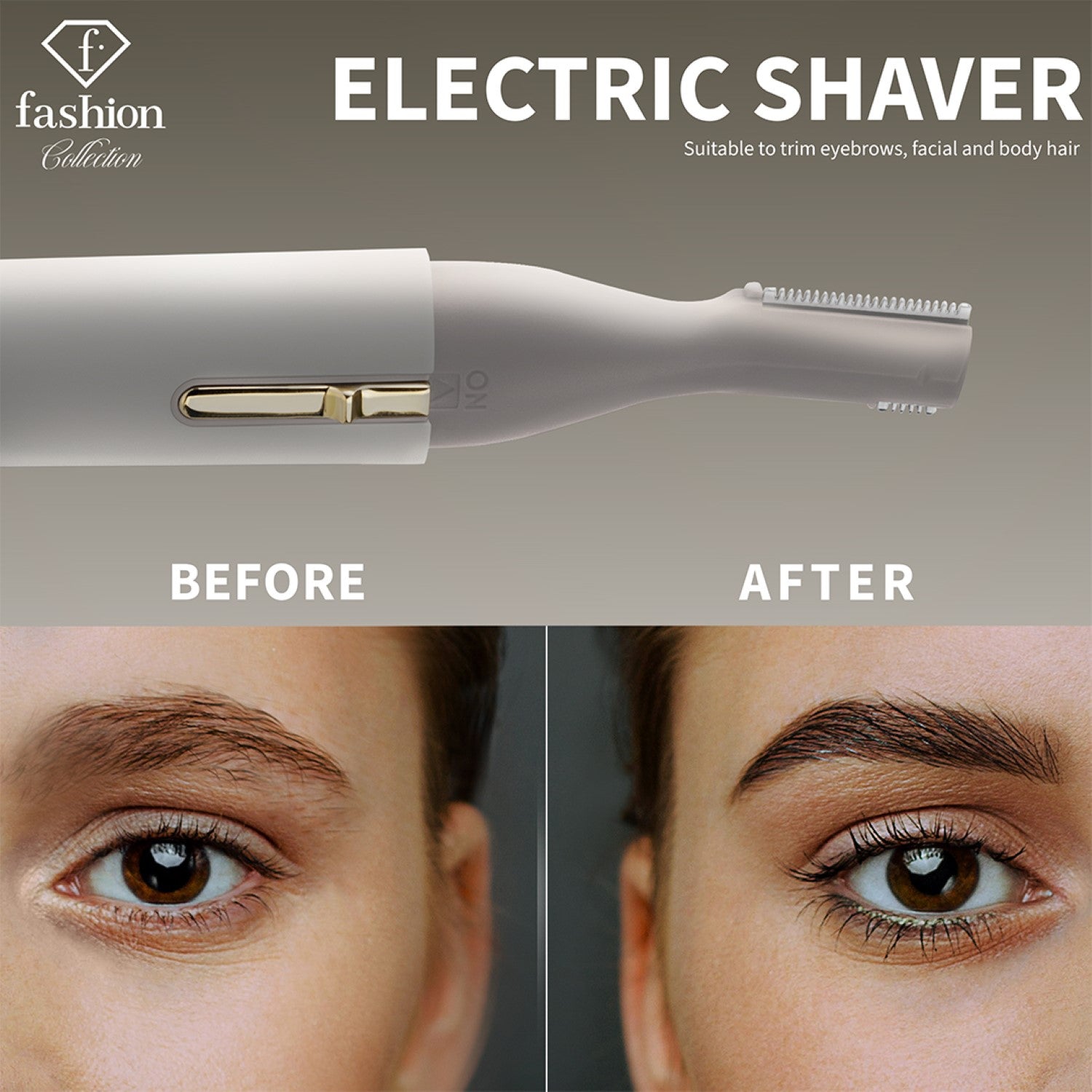Fashion By Berlinger Haus 2-in-1 Heated Eyelash Curler & Electric Shaver - Cream