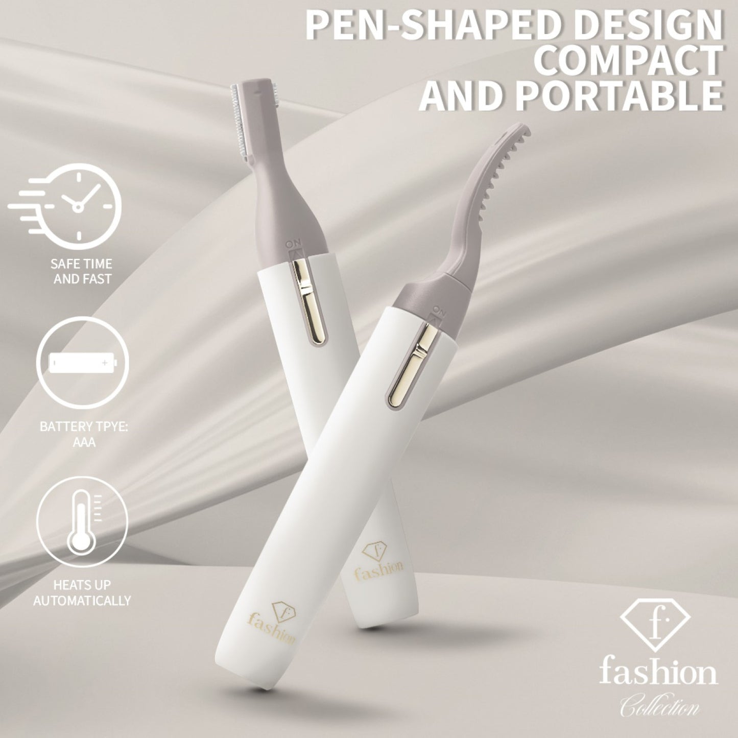 Fashion By Berlinger Haus 2-in-1 Heated Eyelash Curler & Electric Shaver - Cream
