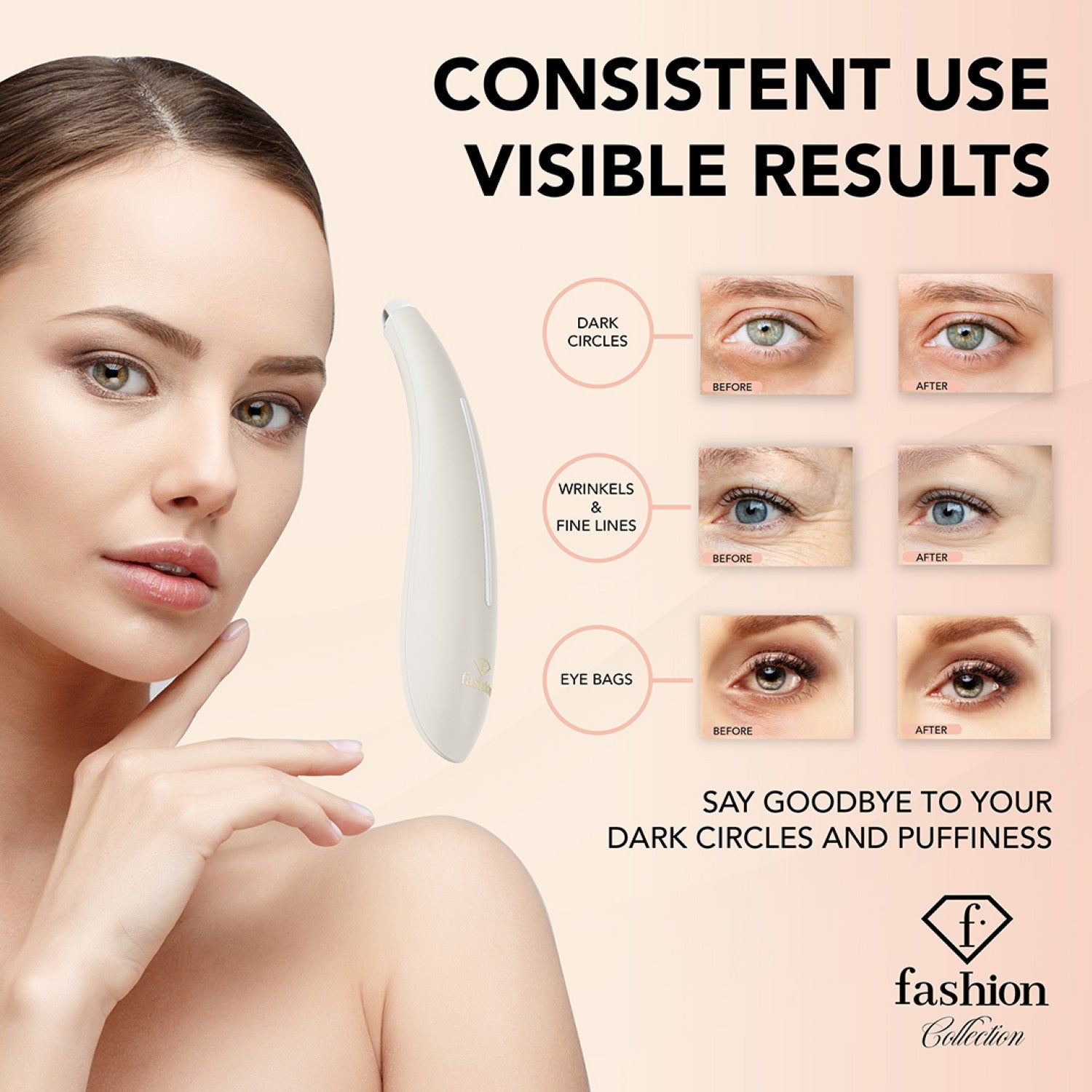 Fashion By Berlinger Haus Eye Massager - Cream