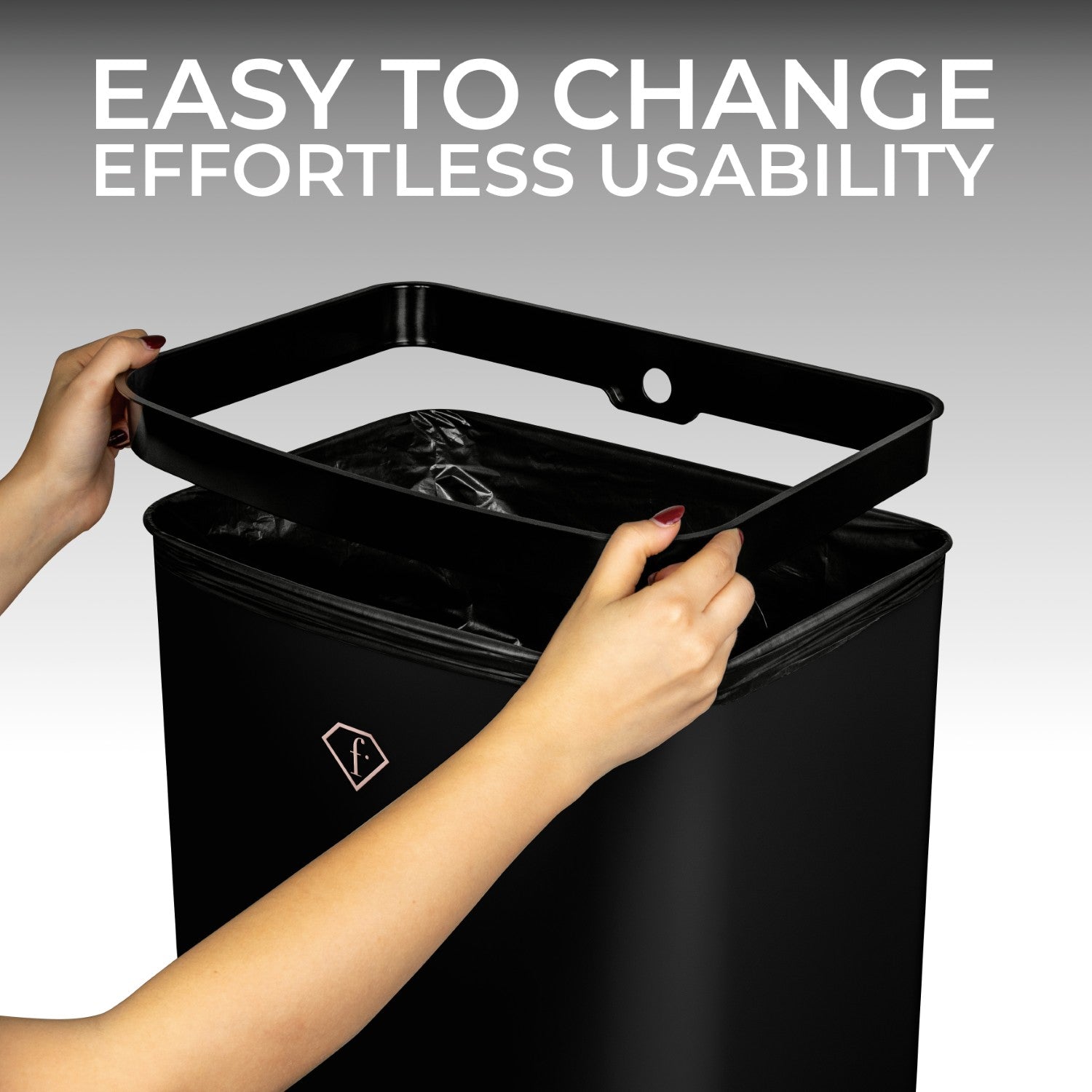Fashion By Berlinger Haus 30L Sensor Bin - Black Rose