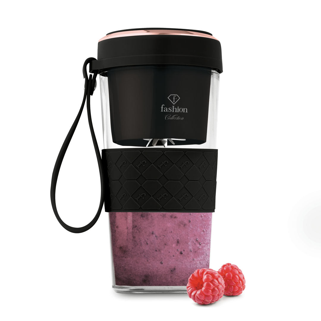 Fashion By Berlinger Haus Mini Blender with USB Rechargeable Bottle - Black Rose