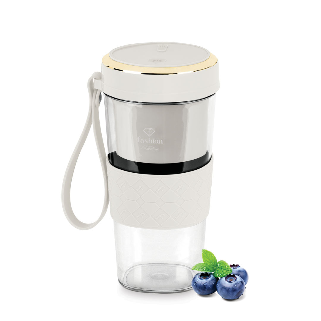 Fashion By Berlinger Haus Mini Blender with USB Rechargeable Bottle - Cream