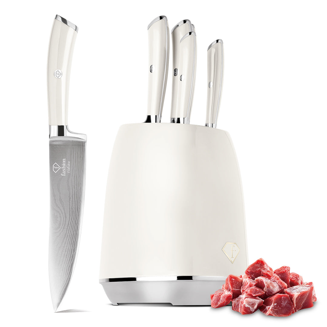 Fashion TV 6-Piece Stainless Steel Knife Set with Stand - Sahara
