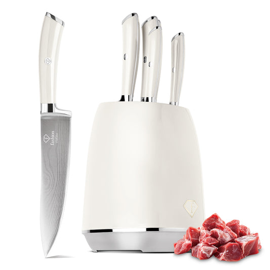 Fashion TV 6-Piece Stainless Steel Knife Set with Stand - Sahara