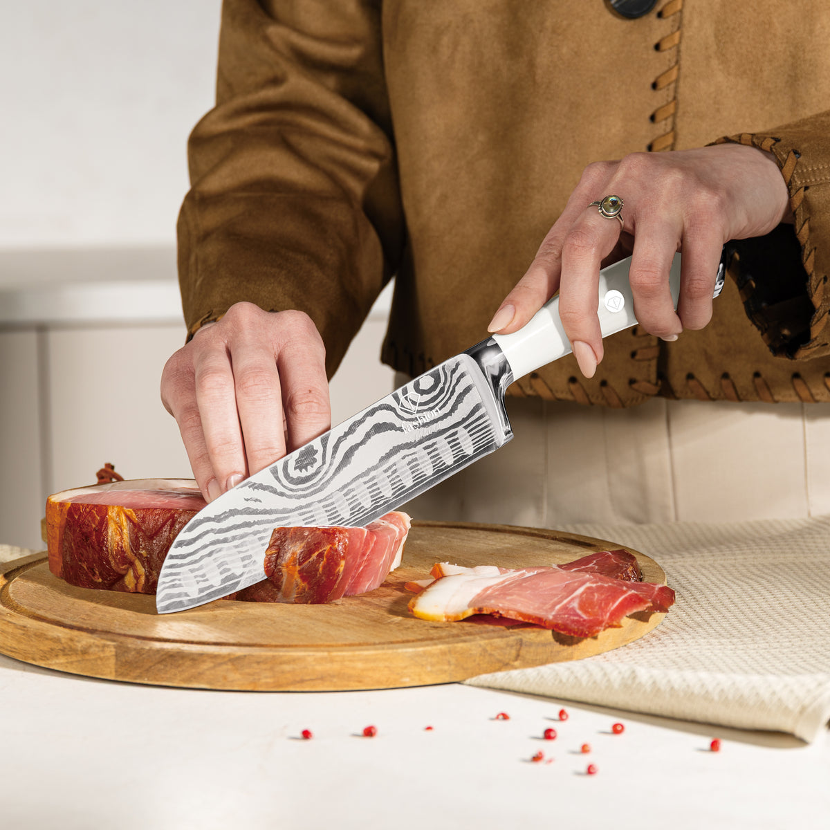 Fashion TV 6-Piece Stainless Steel Knife Set with Stand - Sahara