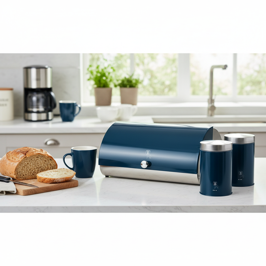 Berlinger Haus Bread Box with 3-Piece Canister Set – Aquamarine