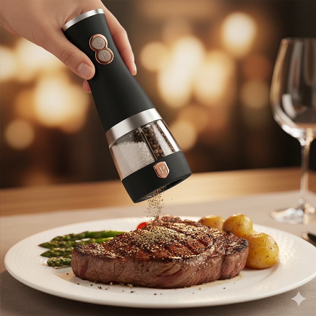 Berlinger Haus 2-in-1 Electric Pepper & Salt Mill – Black Rose