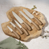 Smukee 6-Piece Titan Pro Stainless Steel Knife Set - Light Wood - Forest Line