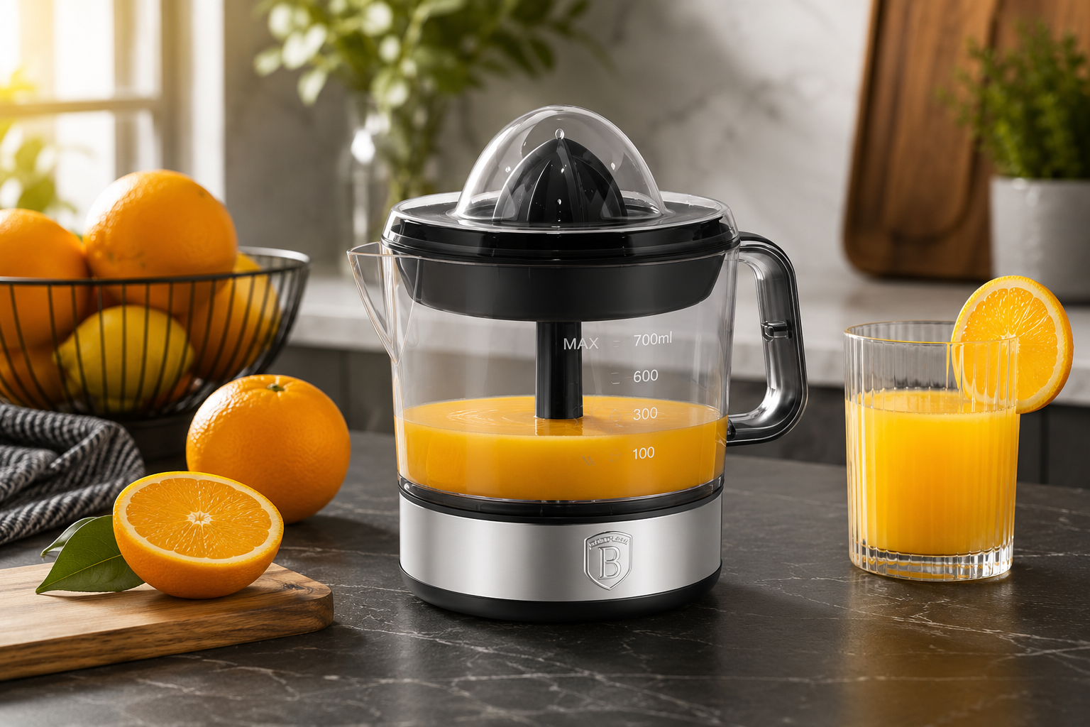 Berlinger Haus 700ml Stainless Steel Citrus Juicer - Matte Black