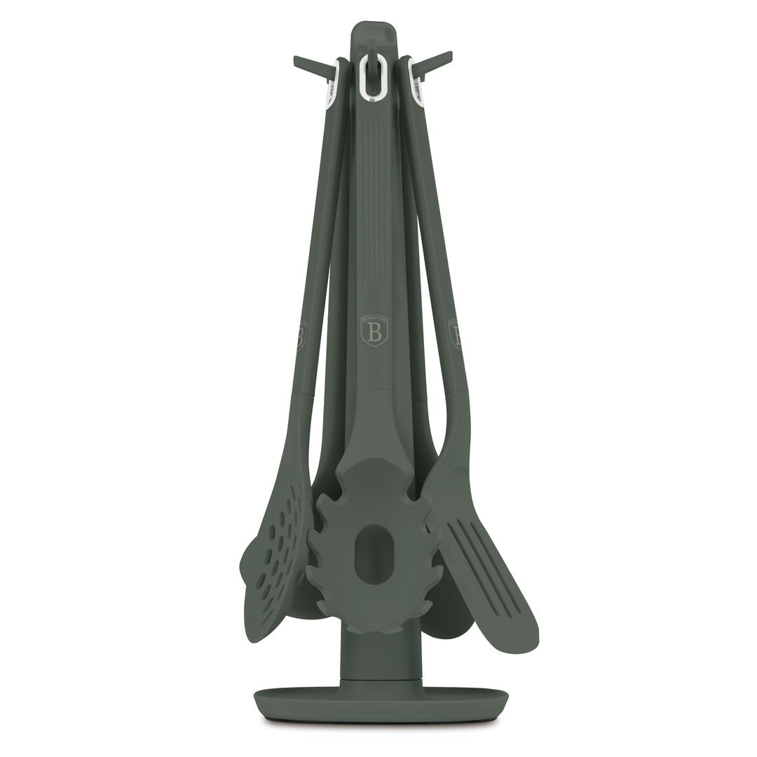 Berlinger Haus 6-Piece Kitchen Tool Set with Stand - Matte Green