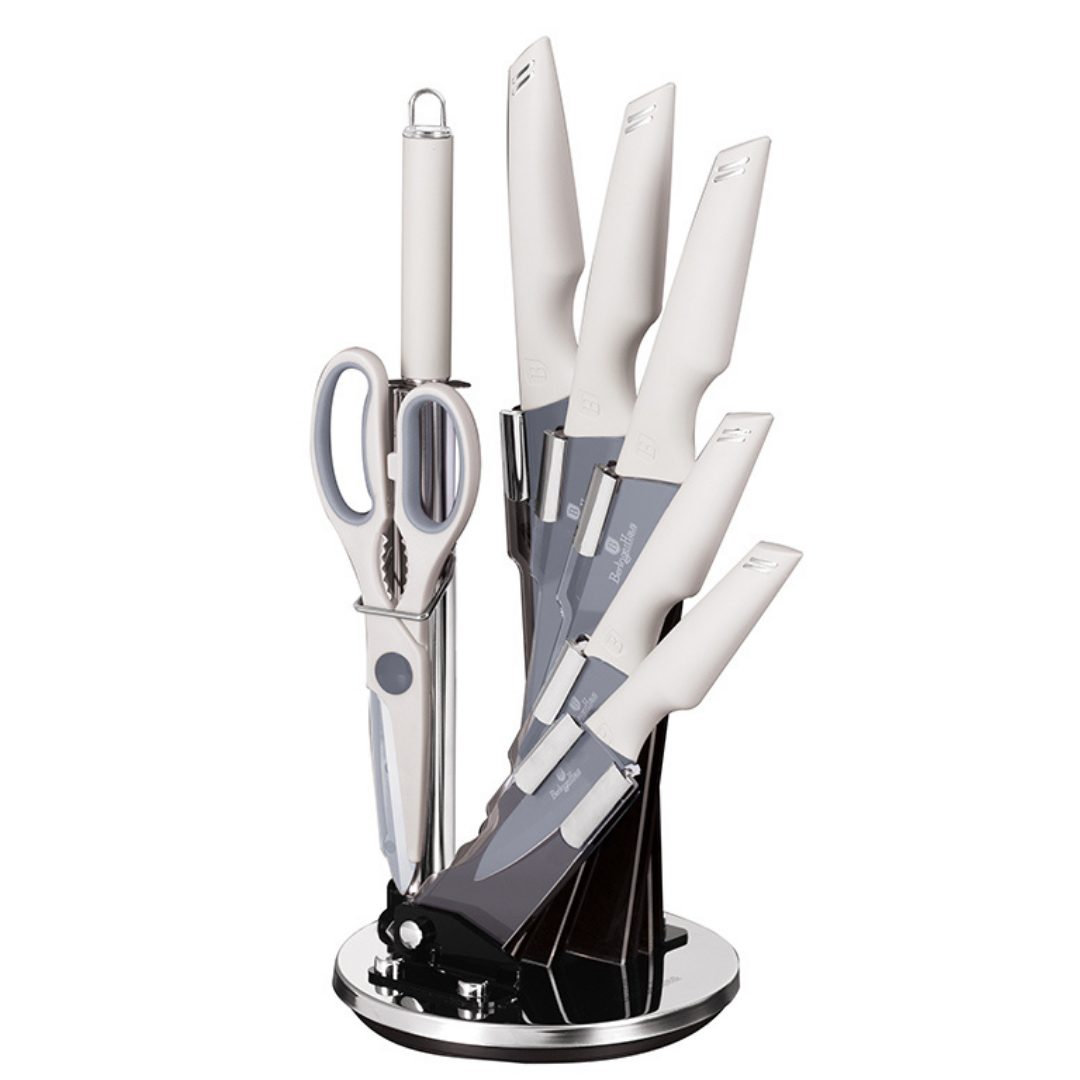 Berlinger Haus 8-Piece Non-Stick Knife Set with Stand - Aspen