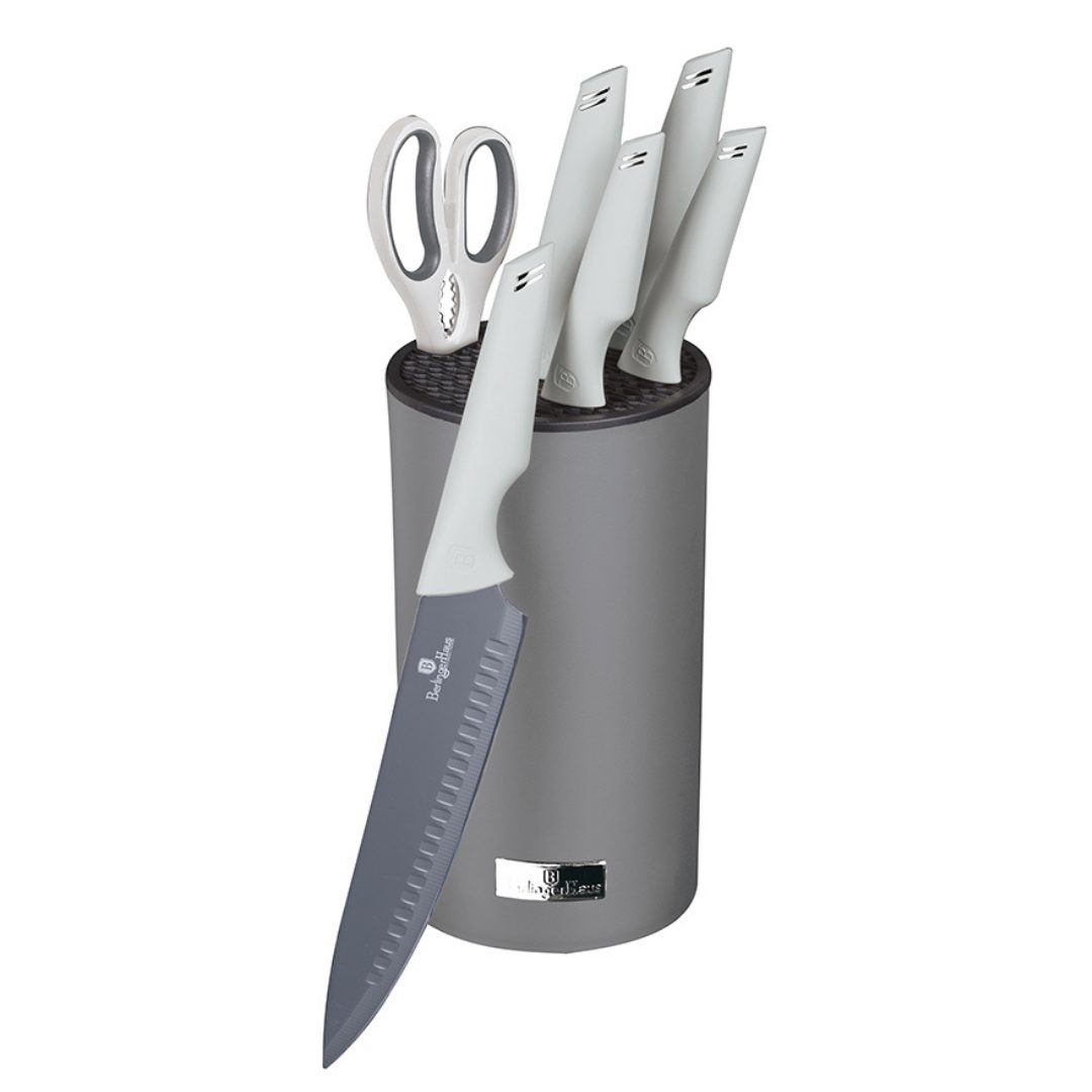 Berlinger Haus 7-Piece Non-Stick Knife Set with Stand - Aspen