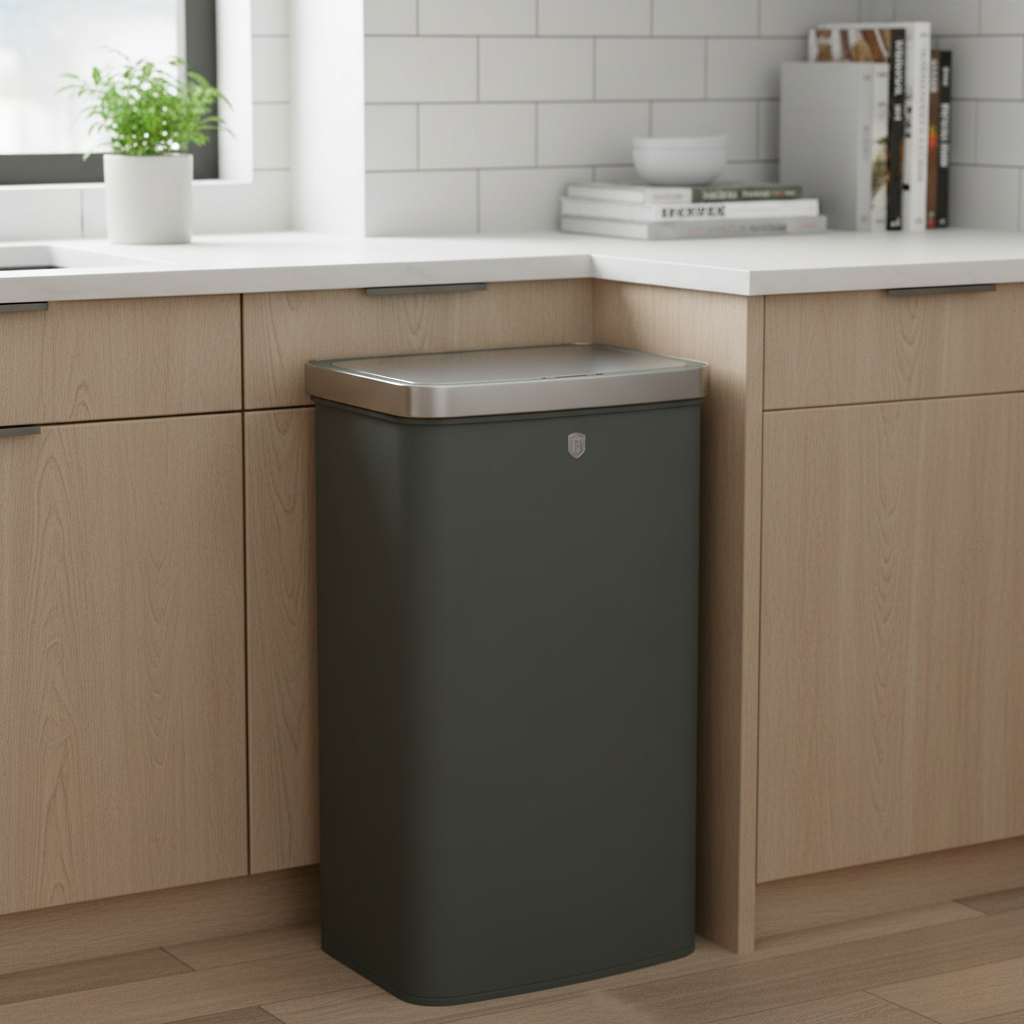 Berlinger Haus 60L Sensor Bin – Matte Green