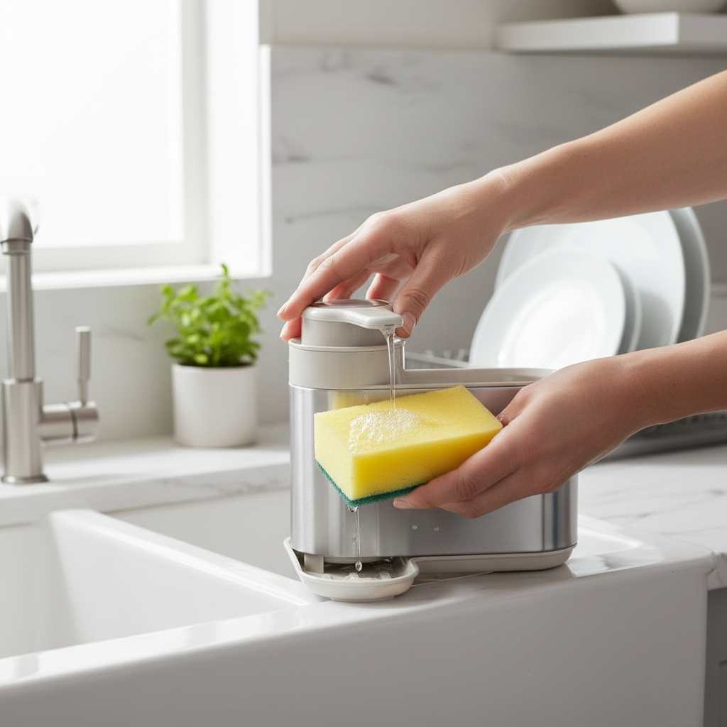 Berlinger Haus Soap Dispenser with Sponge Holder – Sahara