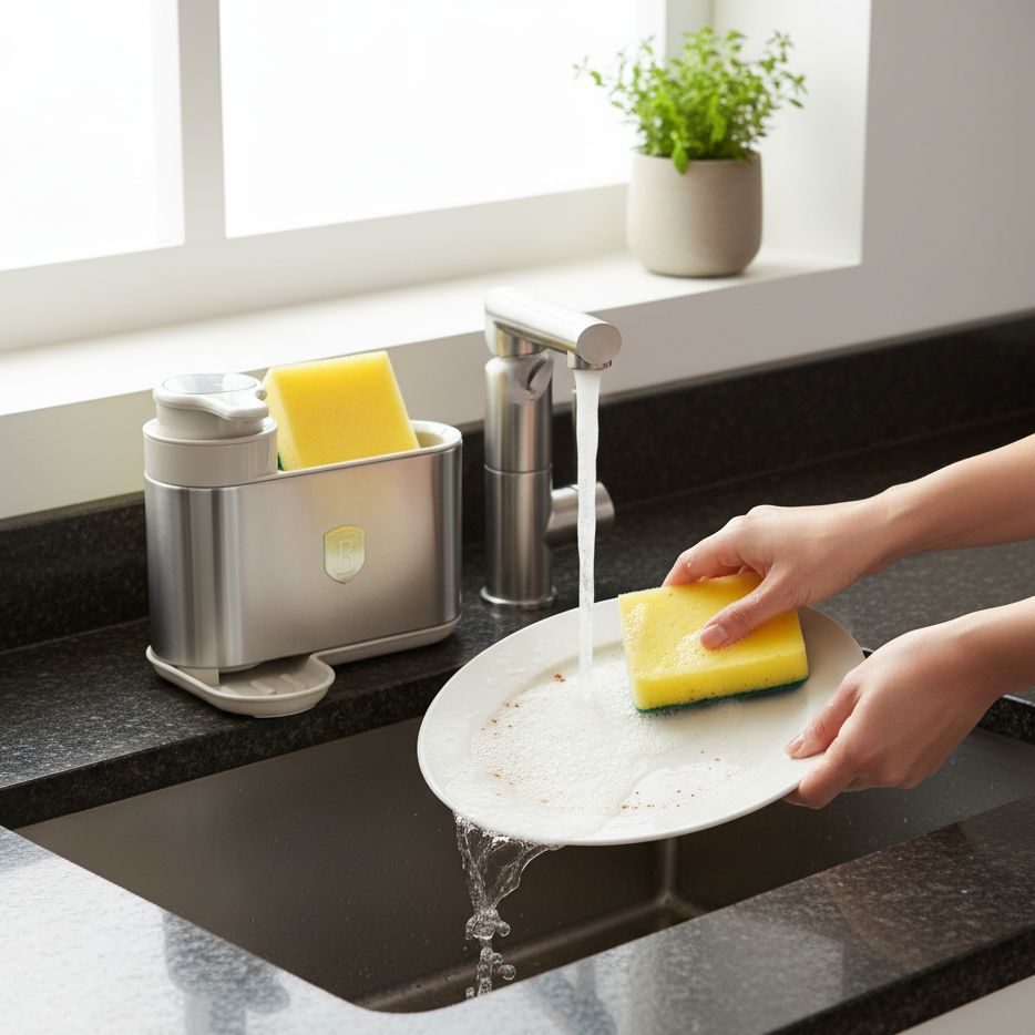 Berlinger Haus Soap Dispenser with Sponge Holder – Sahara