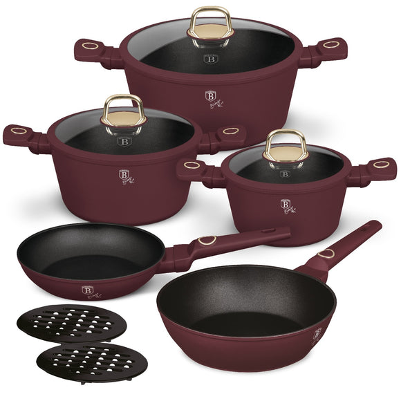 Berlinger Haus 10-Piece Non-Stick Titan Pro Coating Cookware Set - Leonardo