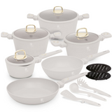 Berlinger Haus 15-Piece Non-Stick Titan Pro Coating Cookware Set - Sahara