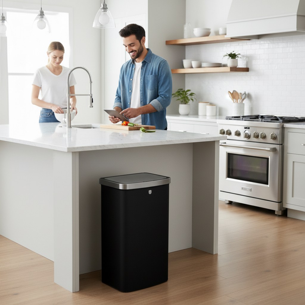 Berlinger Haus 60L Sensor Bin – Matte Black