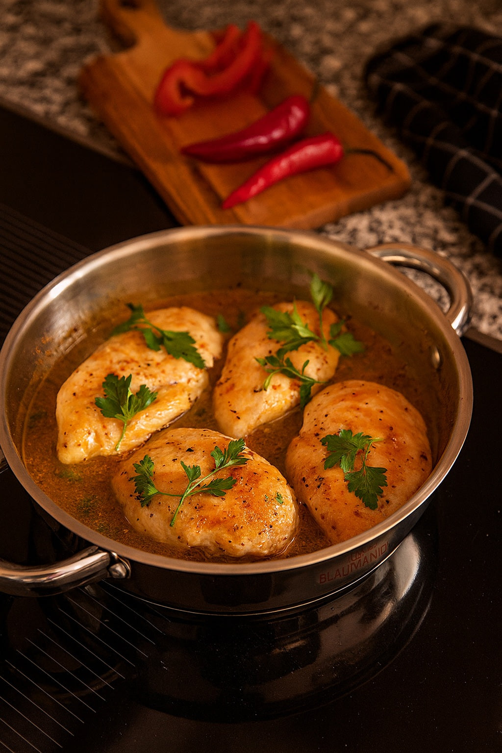 Blaumann 24cm Stainless Steel Shallow Pot – Gourmet Line