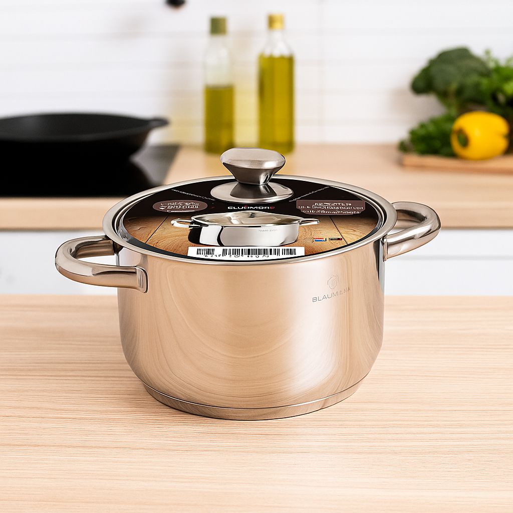 Blaumann 24cm Stainless Steel Casserole with Lid – Gourmet Line