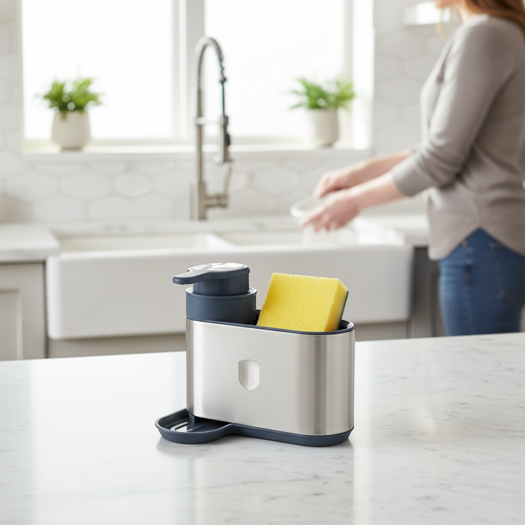 Berlinger Haus Soap Dispenser with Sponge Holder – Deep Sea