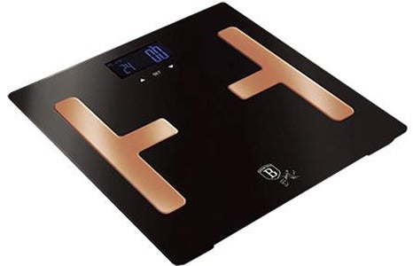 Berkinger haus Digital Bathroom Bodyfat Scale 150kg, Black Rose