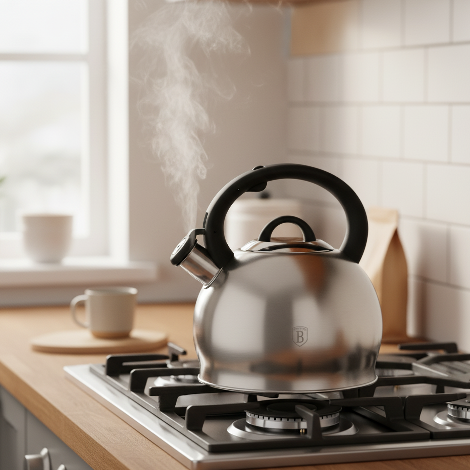 Berlinger Haus 3L Stainless Steel Whistling Kettle - Black Vintage