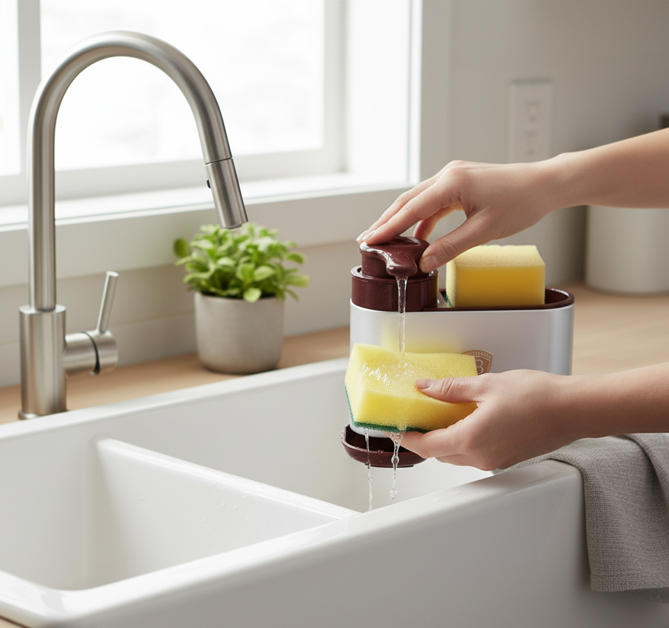 Berlinger Haus Soap Dispenser with Sponge Holder - Leonardo