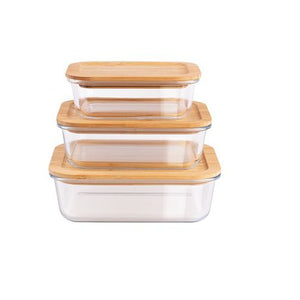 Berlinger Haus 3-Piece Glass Food Container with Bamboo Lid