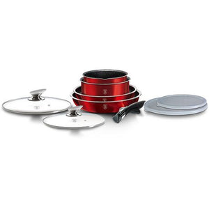 Berlinger Haus 8-Piece Marble Coating Cookware Set - Burgundy Edition