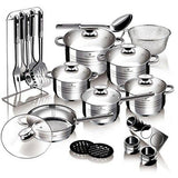 Blaumann 27-Piece Stainless Steel Induction Bottom Jumbo Cookware Set - Silver