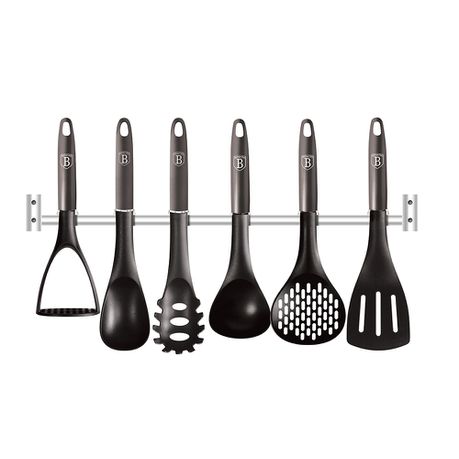 Berlinger Haus 7-Piece Non-Stick Kitchen Utensils with Hanger - Carbon Pro