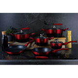 Berlinger Haus 15 Piece Marble Coating Cookware Set - Black Burgundy Edition