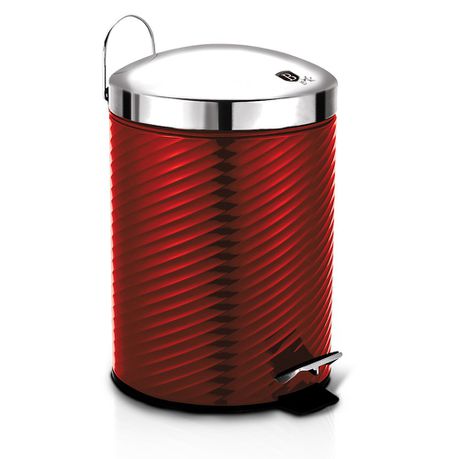 Berlinger Haus 5 Litre Stainless Steel Pedal Bin - Burgundy Metallic